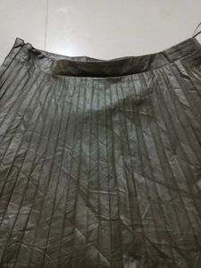 Olive Green Pleated Skirt