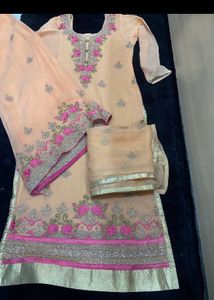 Peach Embroidered Salwar Kameez