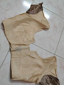 Beige Saree with stitched Blouse