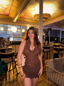 Brown Lace Mini Dress