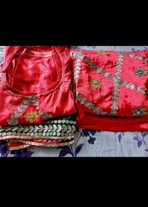 Rajputi Satin  Poshak In Red Colour