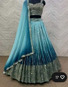 Gradient Blue Lehenga