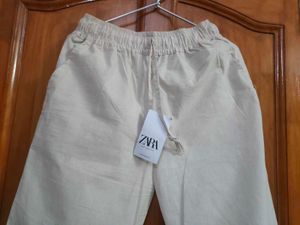 Stylish Off White Cotton Trousers