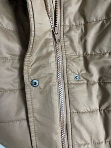 Brown Puffer Jacket With Belt