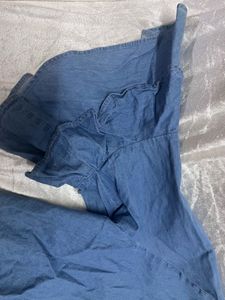 Cute Blue Tie-Front Top
