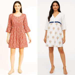 Summer Fit Combo Dress Mega Discount