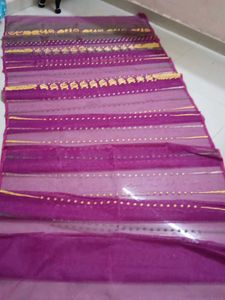 Elegant Purple &amp; Green Sari
