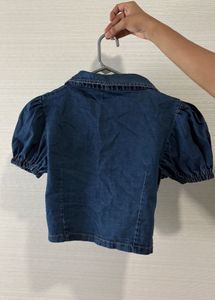 Denim Puff Sleeve Top