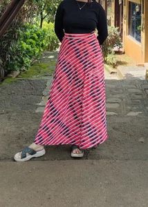 Red Striped Maxi Skirt