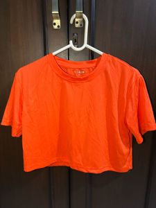 SHEIN Bright Orange Crop Top