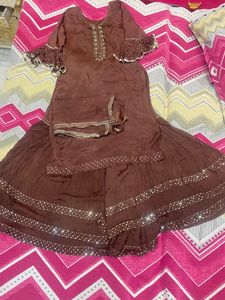Sitara Work Party Wear Sharara Suet
