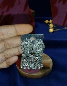 Silver Jhumka Earrings