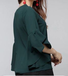 Stylish Green Embroidered Top