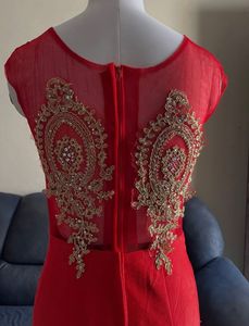 Elegant Red &amp; Gold Ethnic Gown❤️🦋🎀