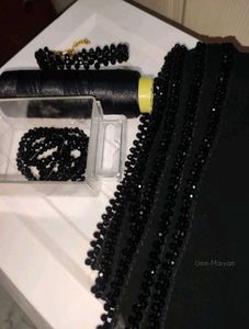 Black Dress Material with Beads