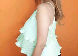 Mint Green Pleated Cami Dress