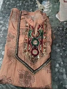 Peach Floral Kurta