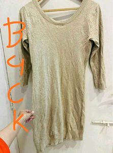H&amp;M Beautiful Beige Knit Mini Dress