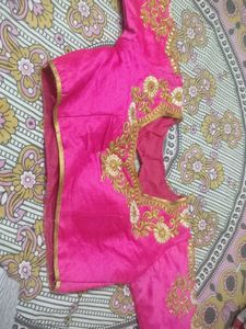 Rose Colour Sleeve Cut Style Readymade Blouse