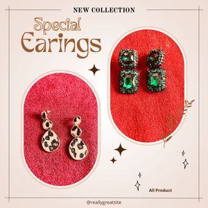 Set Of 2 Earings Luxury Brand Avant Garde