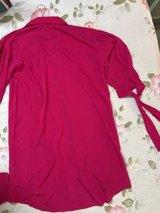 Puff Sleeves Tie Up Dress