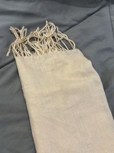 Soft Beige Scarf with Fringe