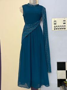 Pintrest Elegant Teal Ethnic Gown