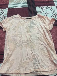 Peach Floral Print Top