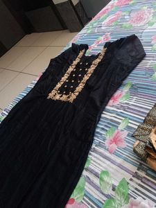 Black Kurta With Trouser Dupatta