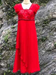 Red Formal Chiffon Gown