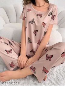 Butterfly Print Pajama Set