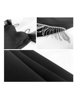 Pauline Black Mini Rhinestone Dress