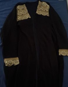 Black &amp; Gold Embellished Abaya