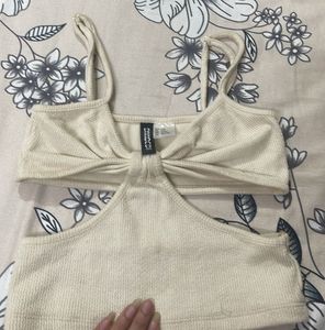 H&amp;M beige sexy top