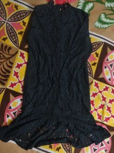 Elegant Black Lace Midi Dress