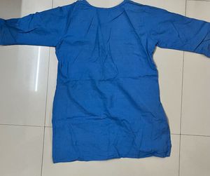 Blue Embroidered Short Kurta
