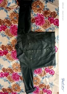 Green Cropped Denim Jacket