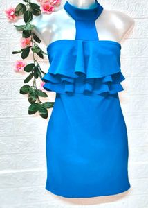 🎁Buy Two Get One Item Free🎁Blue Ruffle Mini Dres