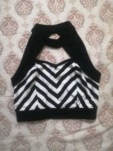 Striped Halter Crop Top