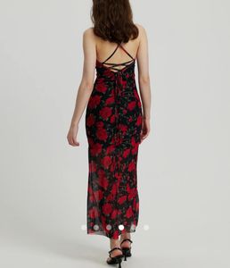 Floral Mesh Midi Dress