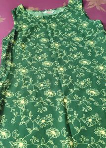 Green Kurtha Sleeveless