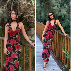 ZARA Floral Print Tulle Scarf Dress