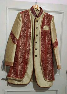 Rust + Khaki Sherwani