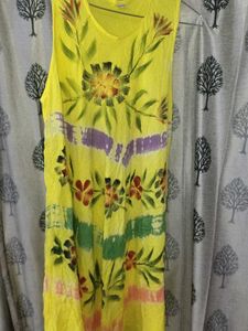 Yellow Floral Tie-Dye Tank Top