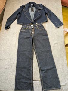QUA blue Wash Denim Suit
