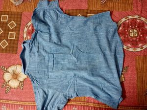 Blue Button-Down Top