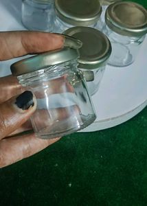 Small Glass Jars with Gold Lids (Set of 6)