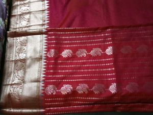 BrandNewElegant RedSilkSaree - With Unstiched Blou