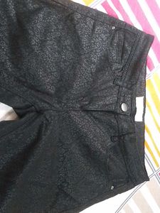 Black Patterned Skinny Jeans