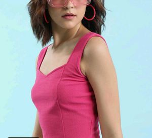 Hot Pink Sleeveless Tank Top